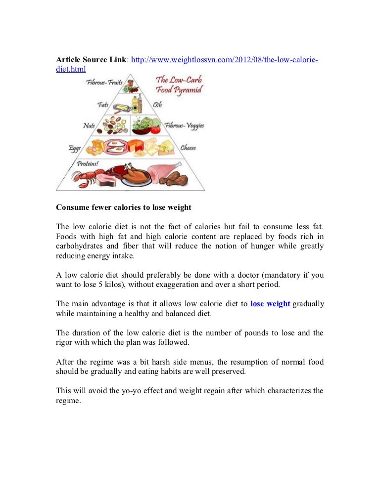 The low calorie diet 