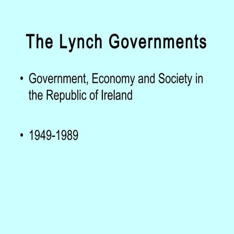 The Lynch government and the arms crisis - revision