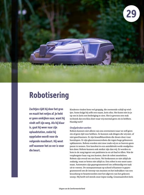 Themabrochure robotisering   gerformeerde bond - prof.dr. m.j. de vries