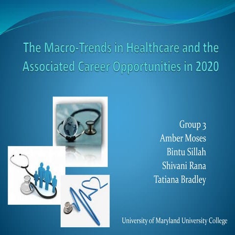 The macro trends in healthcare and the associated career
