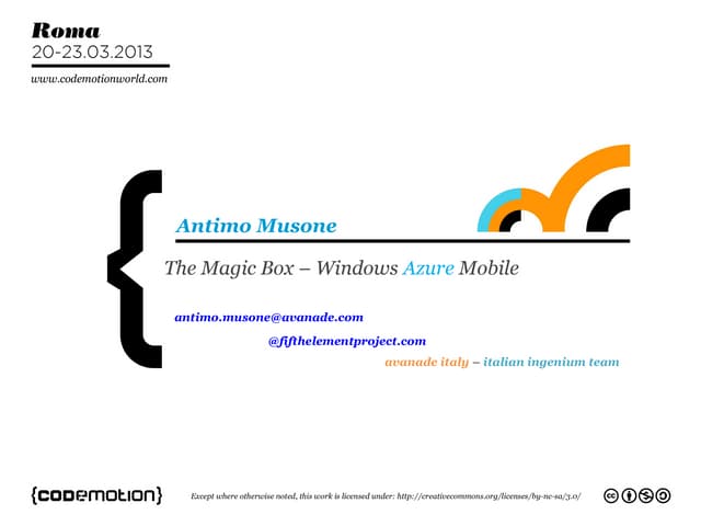 Codemotion Windows Azure Mobile
