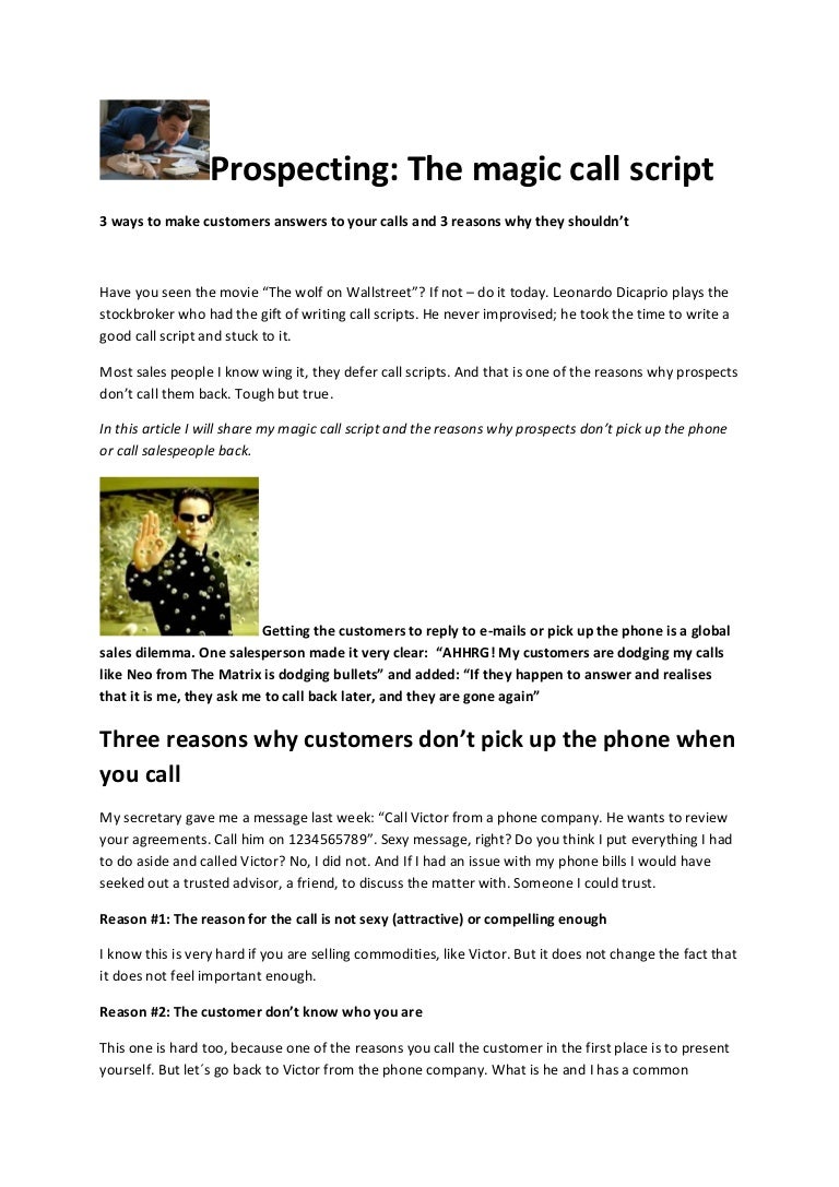 The magic callscript 3 ways to make customers answer your calls
