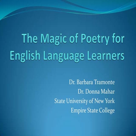 The magic of poetry for english language learners