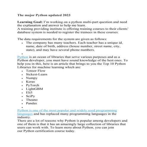 The major Python updated 2023 intel document 12.docx