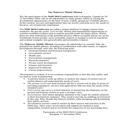 The makerere mobile mission