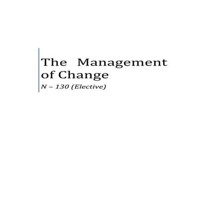 The management of change