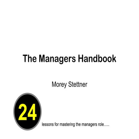 The managers handbook - morey stettner