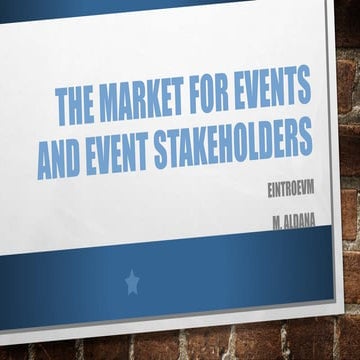The market for events and event stakeholders