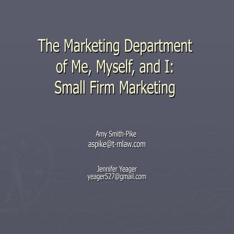 The Marketing Department of Me, Myself and I