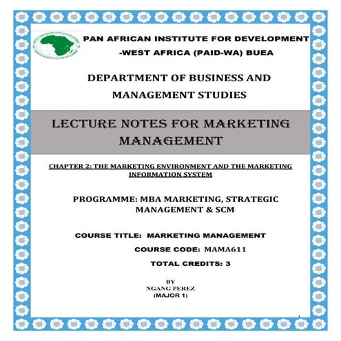 The marketing environment and the marketing information system