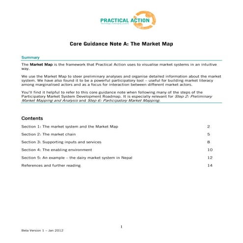 Core Guidance Notes - The Market Map | PDF