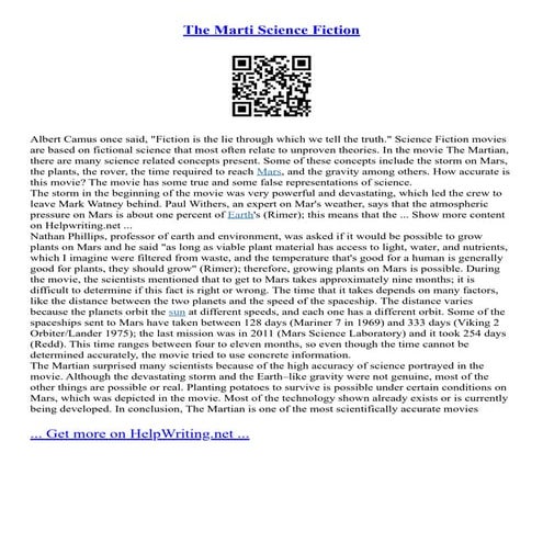 The Marti Science Fiction