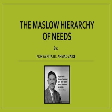 The maslow hierarchy of needs