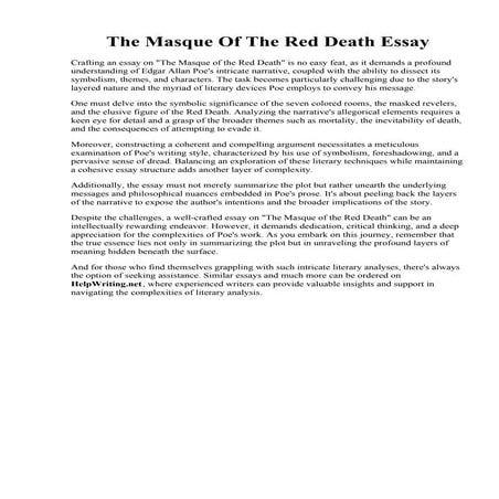 The Masque Of The Red Death Essay.pdf