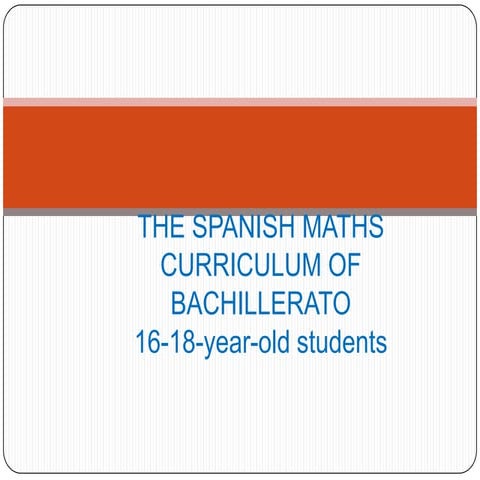 The maths curriculum bachillerato