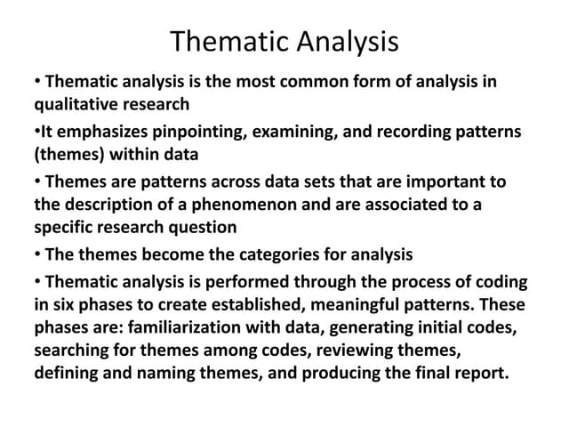 Thematic analysis