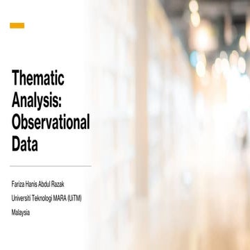 Thematic analysis: Observational Data