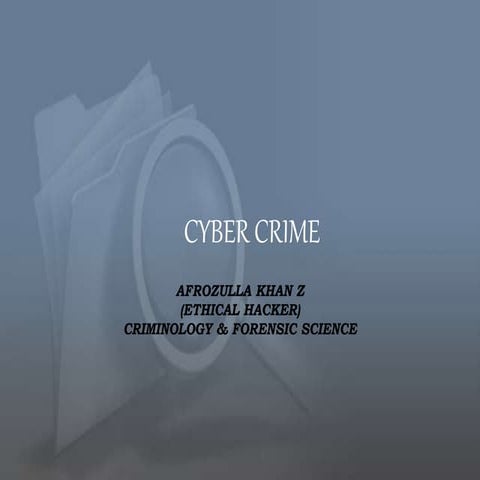 CYBER CRIME AWARENESS (Thematic Presentation)