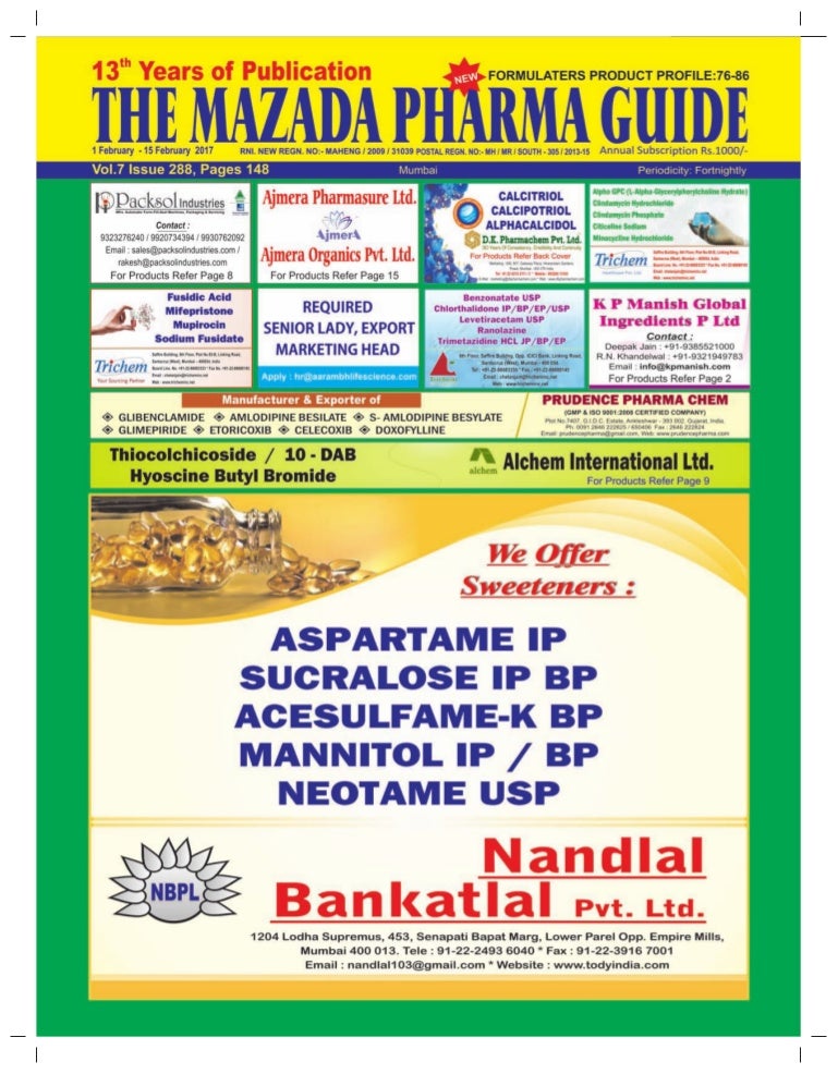 The Mazada Pharma Guide 1st To 15th February 2017