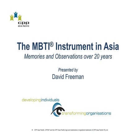 The mbti® instrument in asia