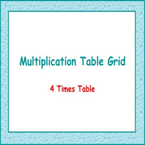 Magic multiplication table 123 | PPT