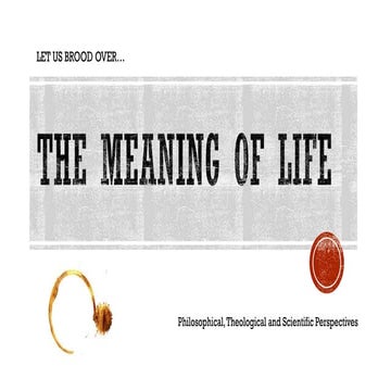 The meaning of life