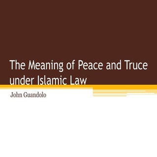 The Meaning of Peace and Truce unde...