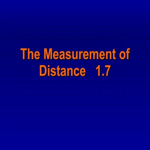 The Measurement Of Distance   1