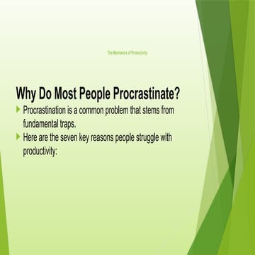 The Mechanics Of Productivity Part 1 Pptx