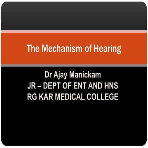 The mechanism of hearing