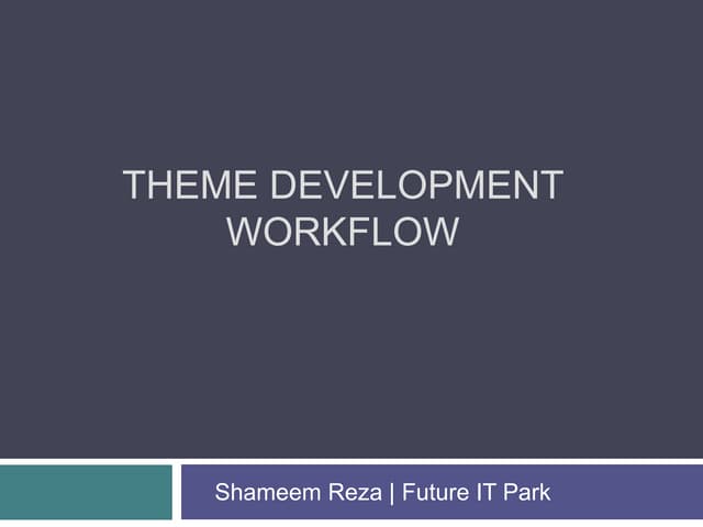 Theme development workflow