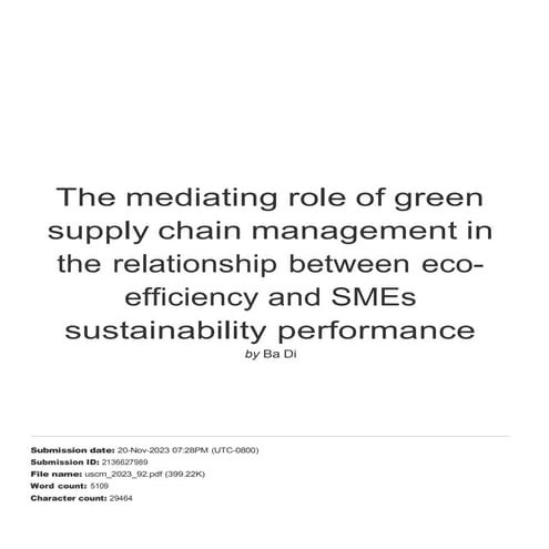 Green supply chain management | PDF