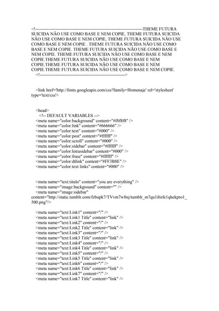 Theme futura suicida não use como base e nem copie