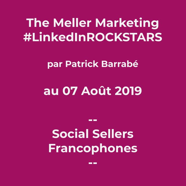 The Meller Marketing #LinkedInRockstars - Social Sellers Francophones - 1932