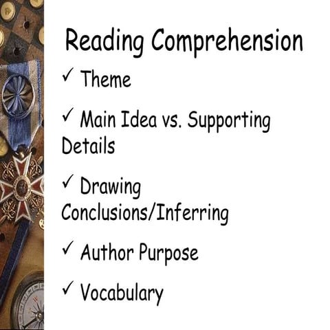 Theme, main idea and drawing conclusion (1) | PPT