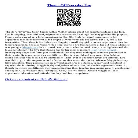 Theme Of Everyday Use | PDF