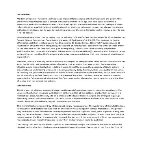 Theme of paradise lost