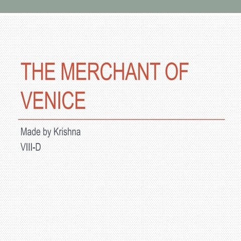 The merchant of venice