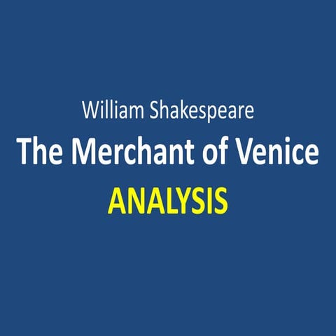 The merchant of venice 2, analysis