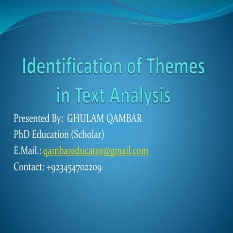 Themes identification techniques in qualitative research