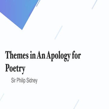 Themes in an apology for poetry