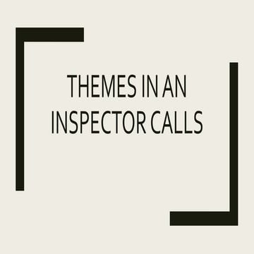 Themes in an inspector calls