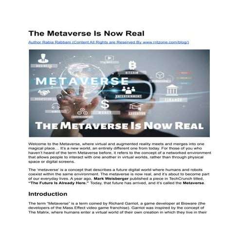 The Metaverse Is Now Real
