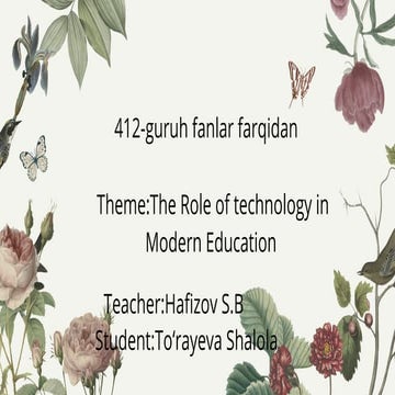 The Role of Technology in Modern Education | PDF