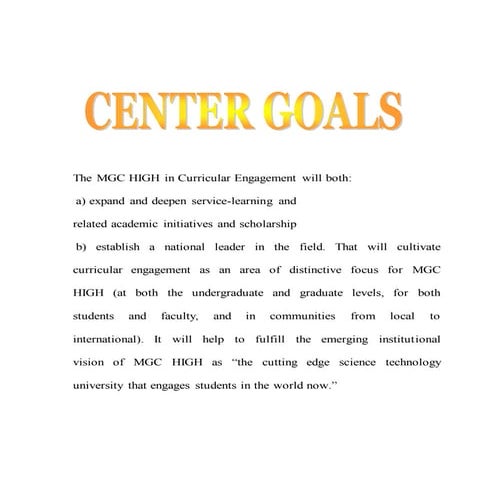 The mgc high goals