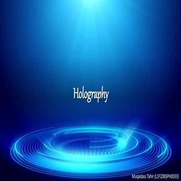 Hollography, Michealson, Fabre Porte Interferometer.pptx