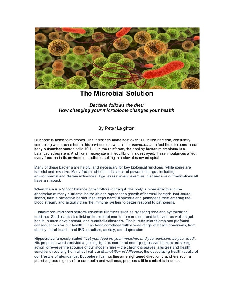 The microbial solution