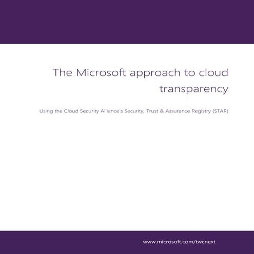 The Microsoft approach to Cloud Transparency