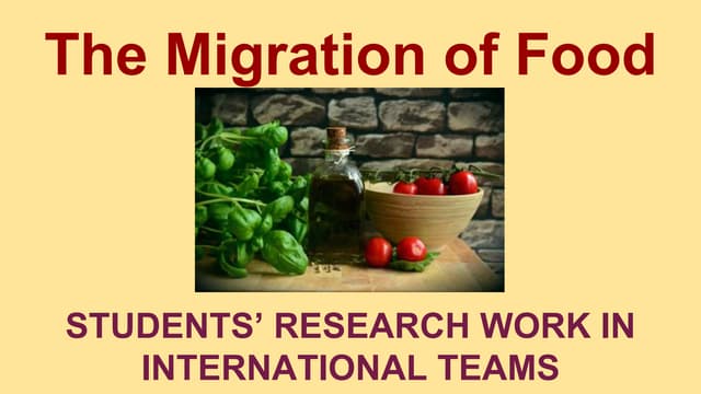 The migration of food