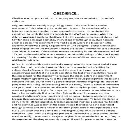 The milgram shock experiment